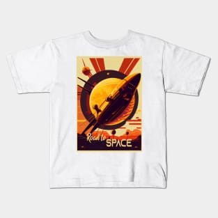 Space Adventure Vintage Travel Poster Kids T-Shirt